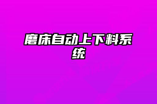 磨床自動(dòng)上下料系統(tǒng)