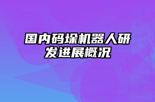 國內(nèi)碼垛機器人研發(fā)進展概況