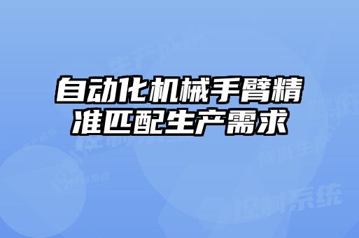 自動化機械手臂精準匹配生產(chǎn)需求