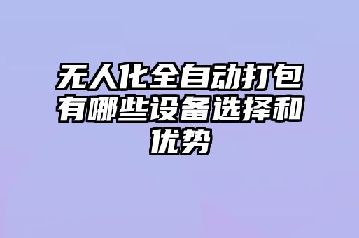 無人化全自動(dòng)打包有哪些設(shè)備選擇和優(yōu)勢(shì)