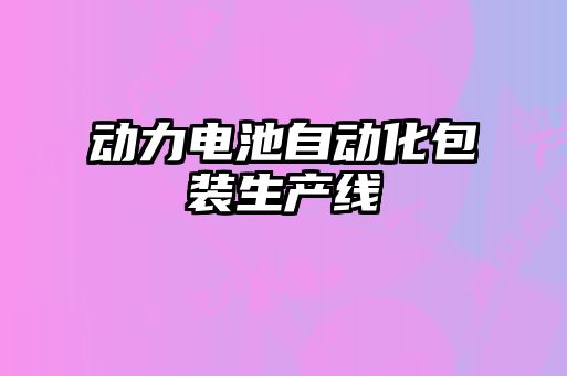 動(dòng)力電池自動(dòng)化包裝生產(chǎn)線