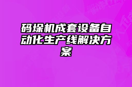 碼垛機成套設(shè)備自動化生產(chǎn)線解決方案