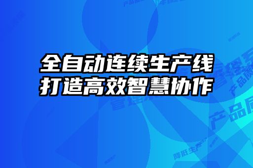 全自動連續(xù)生產線打造高效智慧協(xié)作