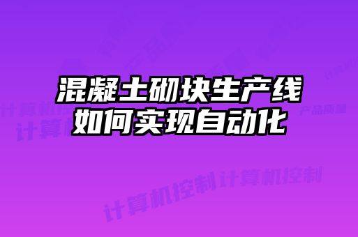 混凝土砌塊生產(chǎn)線如何實(shí)現(xiàn)自動化